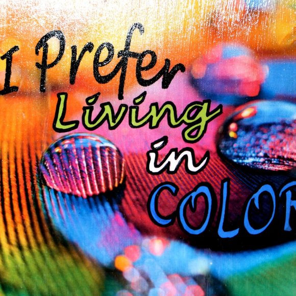 Handmade Wood Sign I Prefer Living in Color - Picture 2 of 2